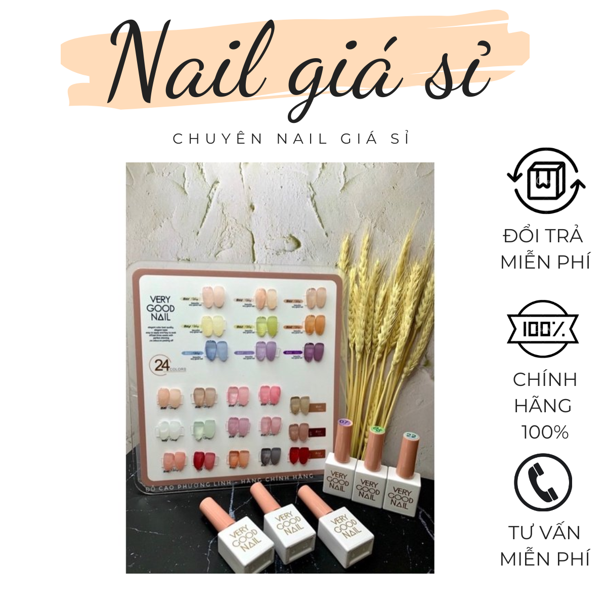 Set sơn thạch very good nail 24 màu - tặng bảng màu đã sơn sẵn
