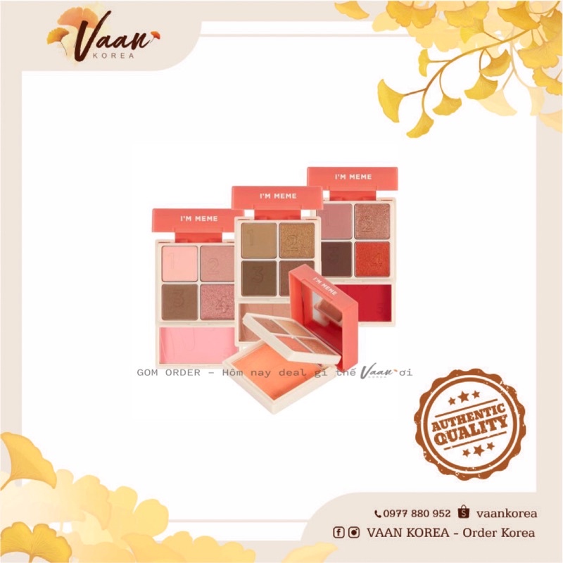 Bảng phấn mắt + má hồng 2in1 i’m meme multi cube