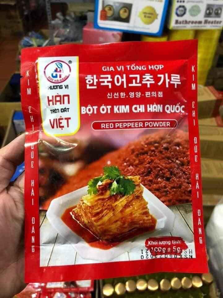 Bột ớt hàn quốc-gia vị hàn trên đất việt-bột ớt kim chi hàn quốc gói 100g