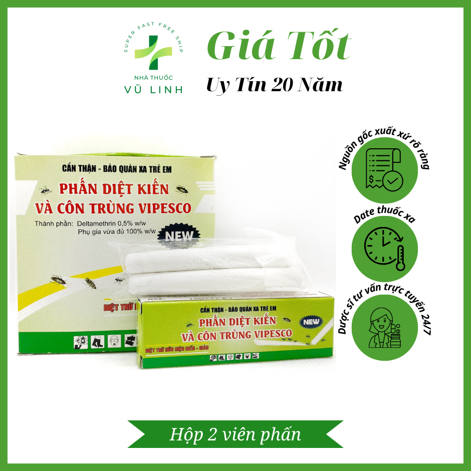 Phấn diệt kiến, gián, côn trùng Vipesco