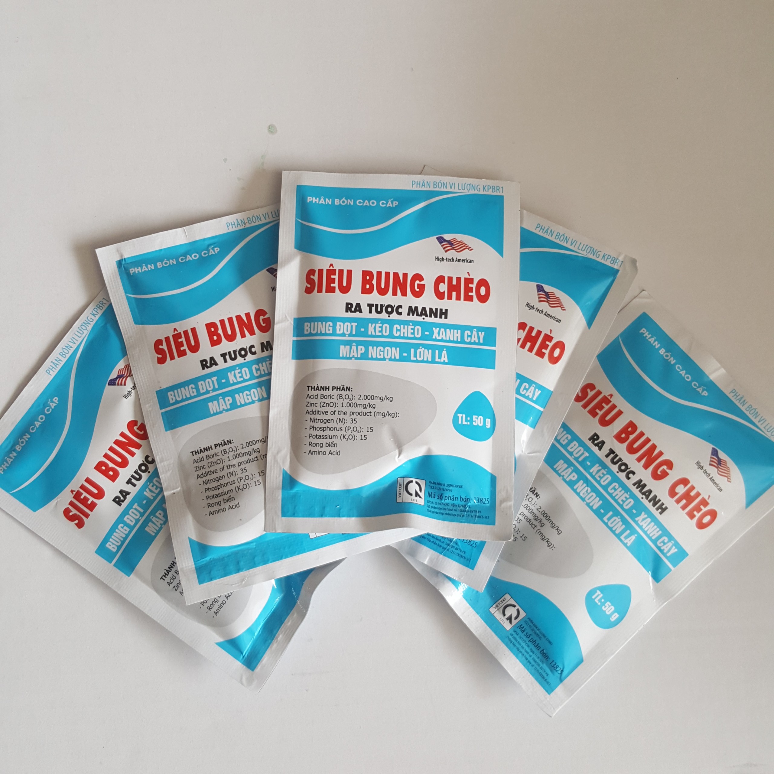 5 gói phân bón Siêu bung chèo - Ra tược mạnh - 50gr