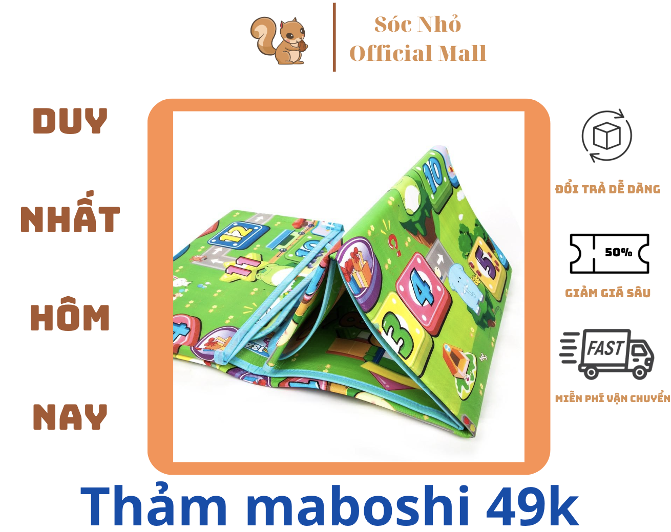 Thảm xốp lót sàn maboshi cao cấp cho bé vui chơi
