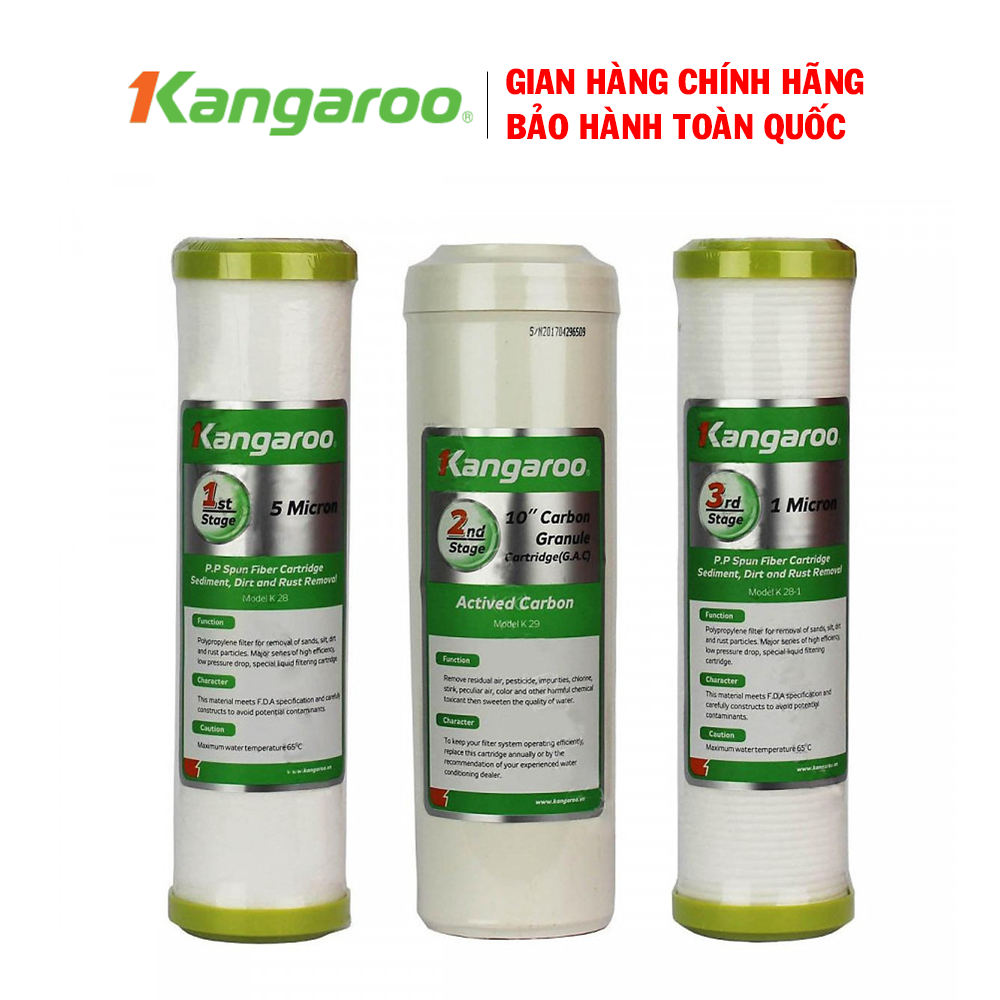 Lõi lọc nước Kangaroo 123 - Bộ lõi lọc nước Kangaroo số 123 - Hàng chính hãng