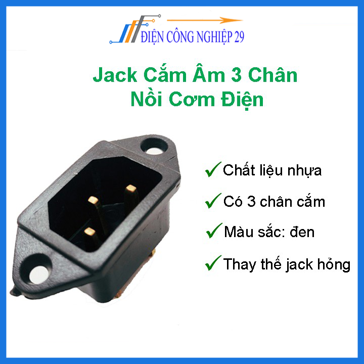 Jack cắm âm 3 chân nồi cơm điện thay thế jack nguồn nồi cơm ấm điện ,ấm sắc