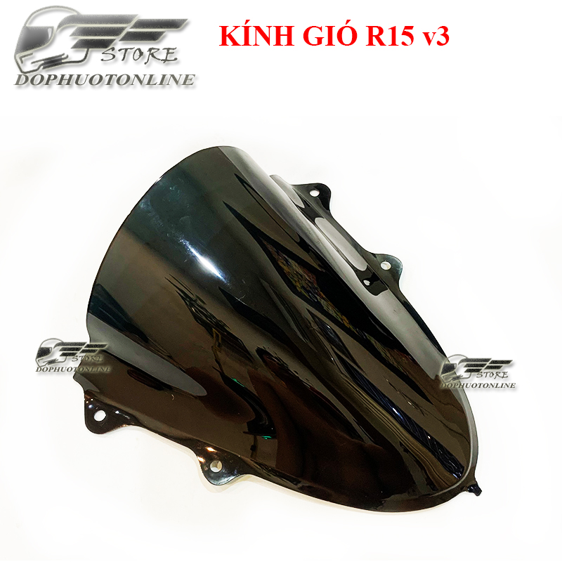 Kính Chắn Gió R15 V3 Màu Đen Khói Thay Như Zin