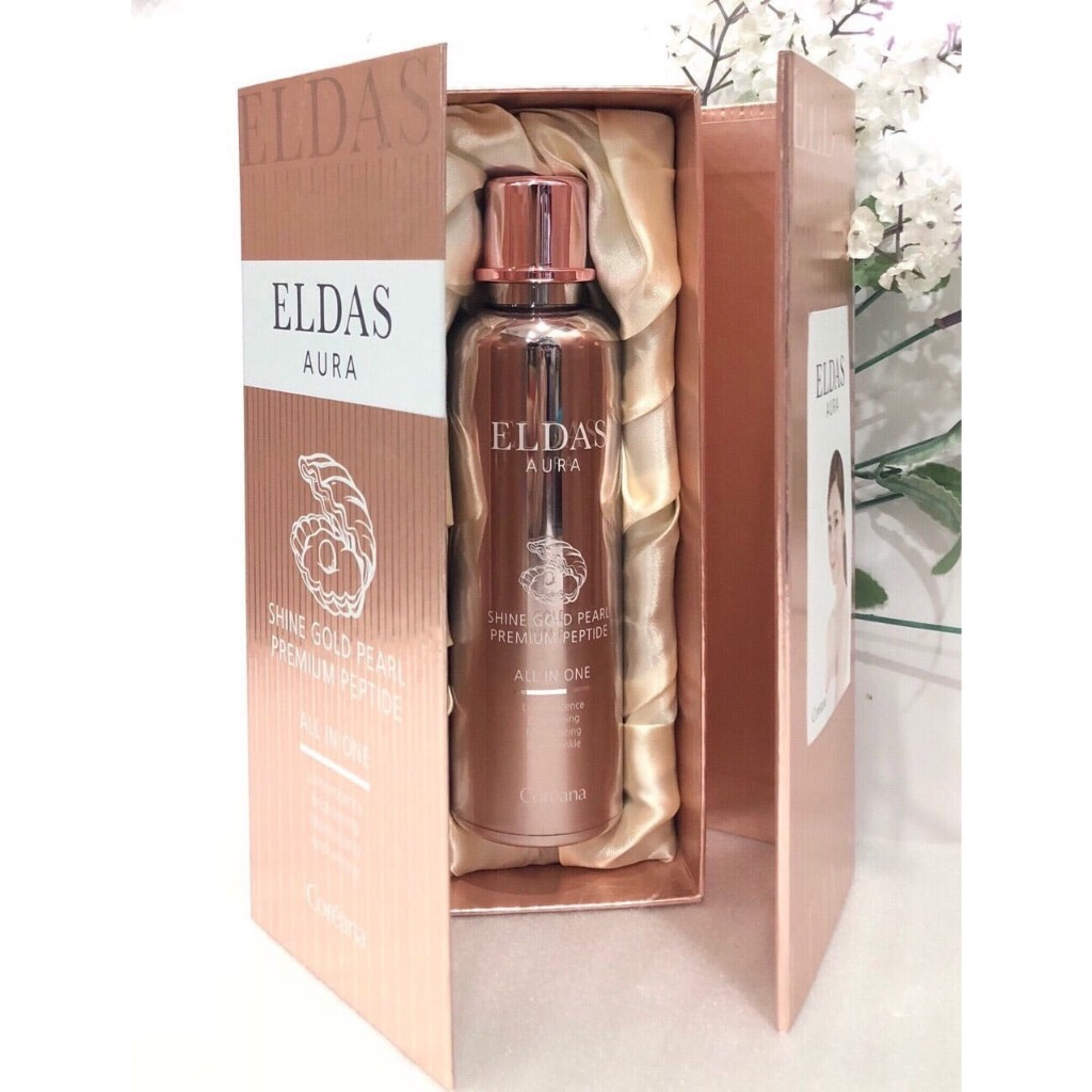 Tinh Chất Tế Bào Gốc Eldas Aura Shine Gold Pearl Premium Peptide All In One Coréana - 100ml