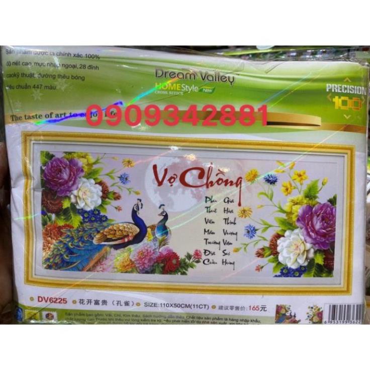 Tranh thêu Chữ thập Vợ Chồng Dream valley mẫu mới  DV6225(110* 50 cm)chưa thêu