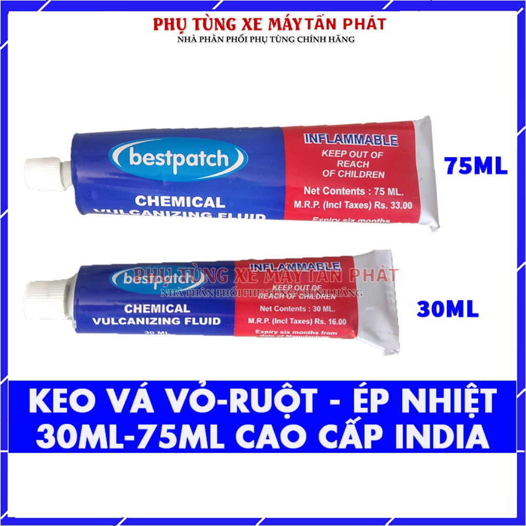 [Cao Cấp] 1 Tuýp Keo 30ml-75ml Vá Vỏ - Ruột - Ép Nhiệt Xe Đạp Xe Máy Ô Tô Chính Hãng Bestpatch Made INDIA ( ẤN ĐỘ)