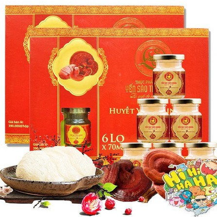 Combo 2 hộp yến huyết yến linh chi thiên hoàng 15% - kèm 2 túi giấy