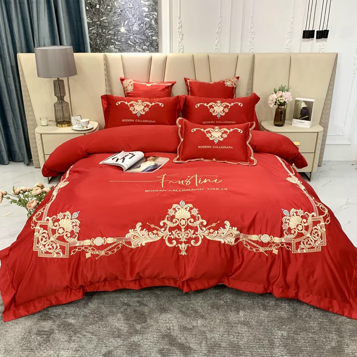 Bộ chăn ga gối lụa silk hoàng gia