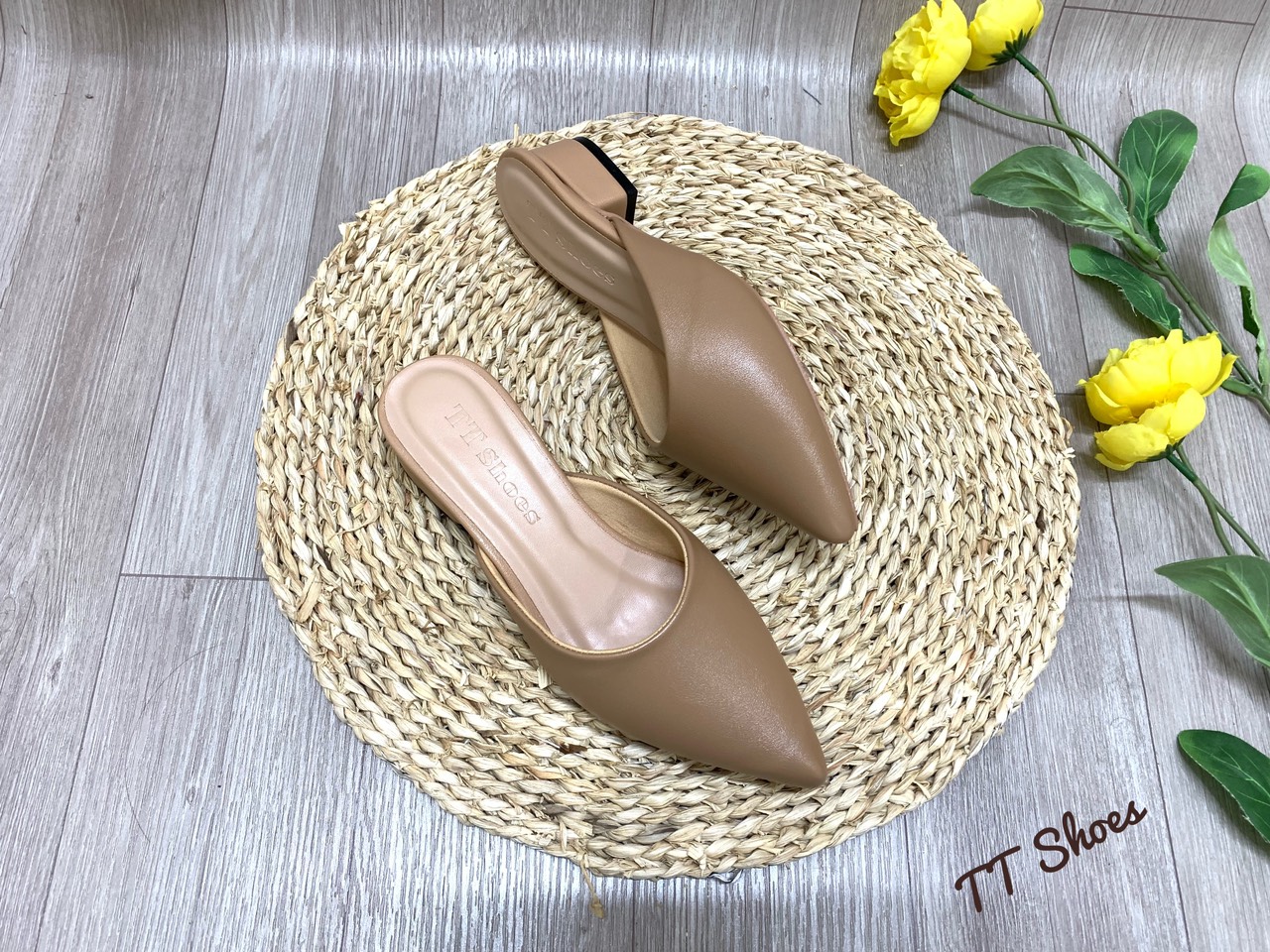 giày cao gót sục 2cm si mờ trơn đế tpr chống trơn cao cấp TT Shoes tuitron2cm - 3