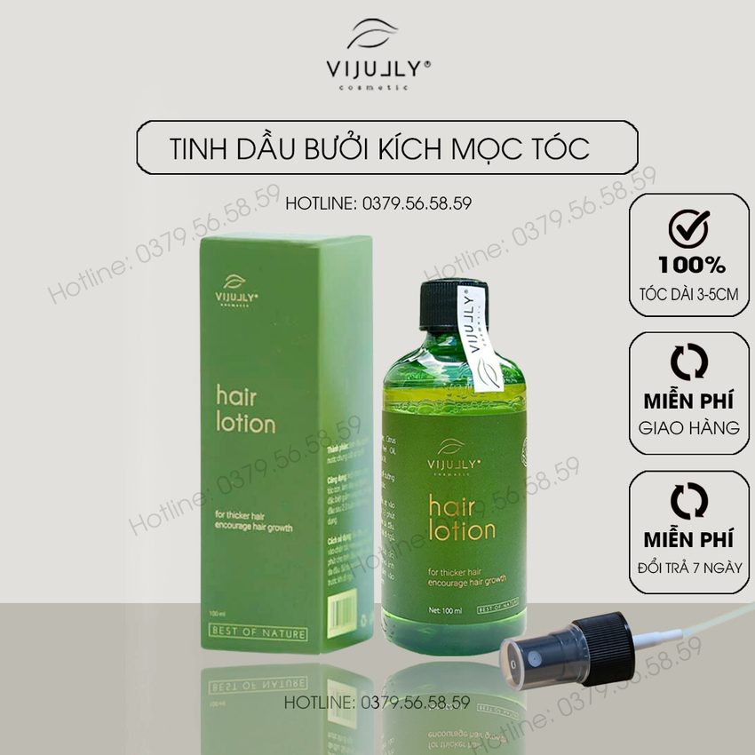 Xịt bưởi Vijully, Tinh dầu bưởi kích mọc tóc Vijully 100ml giúp giảm rụng tóc, kích thích tóc mọc nhanh, cung cấp dưỡng chất cho tóc luôn chắc khỏe và suôn mượt tự nhiên