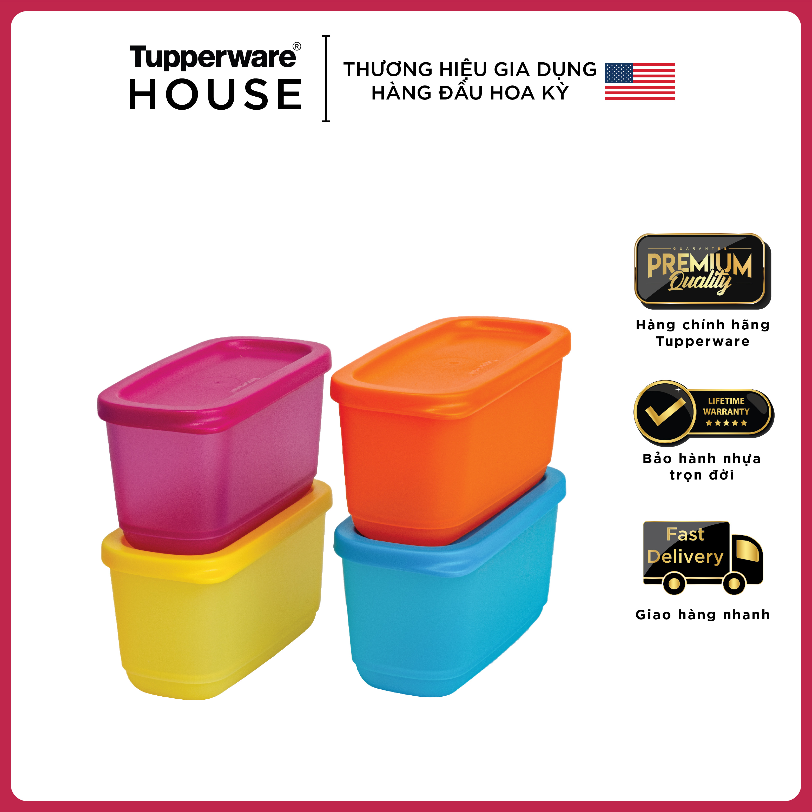 Bộ hộp bảo quản thực phẩm Tupperware Mini Rectangular 250ml