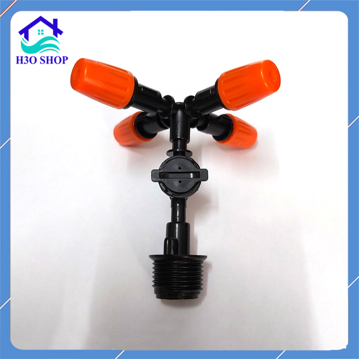 [HCM] Béc tưới phun sương 4 hướng cam kèm chân ren 21 - béc tưới lan, tưới cây... (tùy chọn van chống rỉ nước)