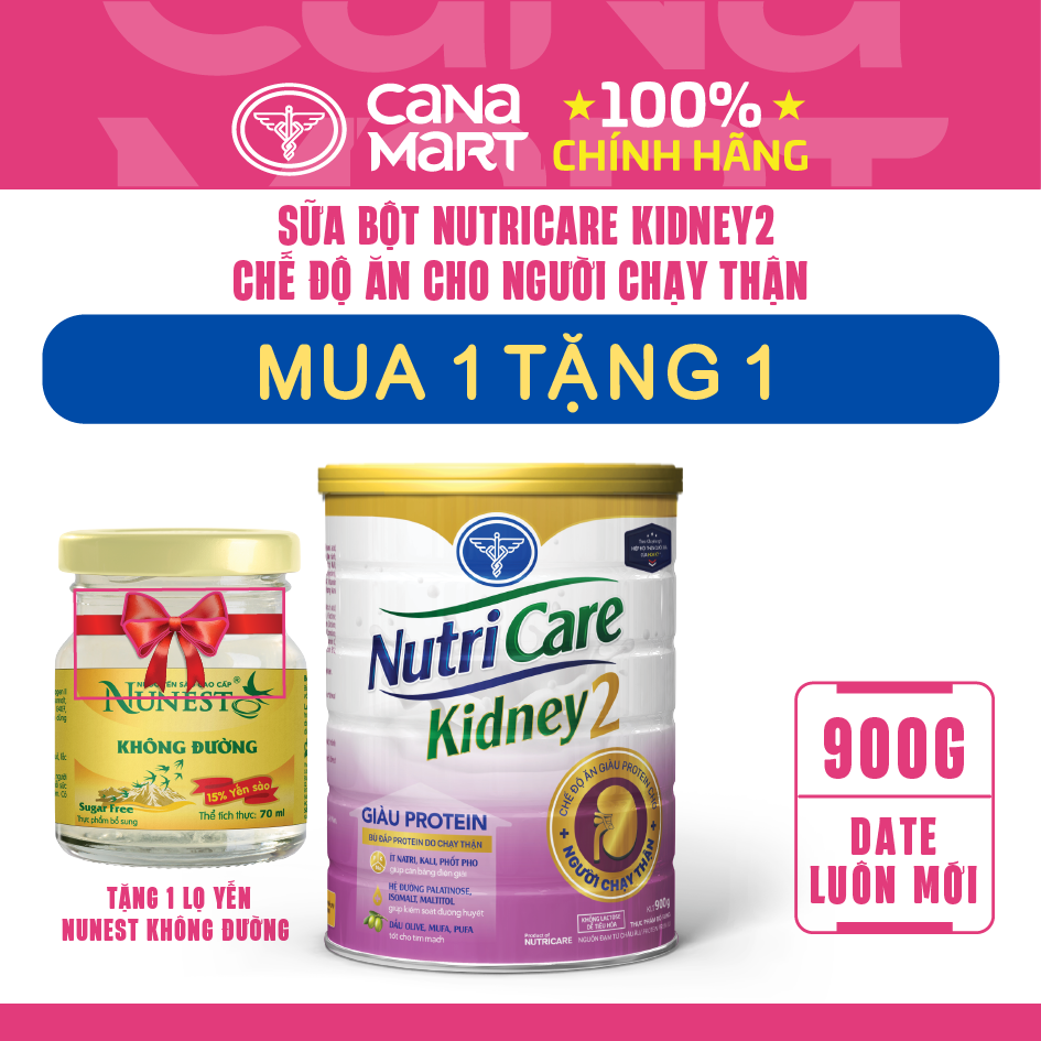Sữa bột Kidney2 Nutricare giúp bù đắp protein cho người chạy thận đầy đủ năng lương và khoáng chất