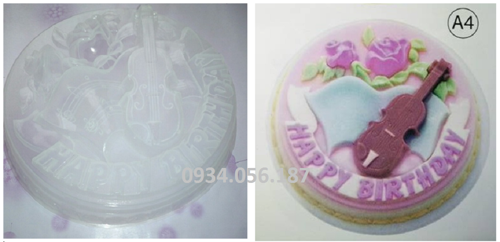 Khuôn làm rau câu chữ Happy birthday 30cm