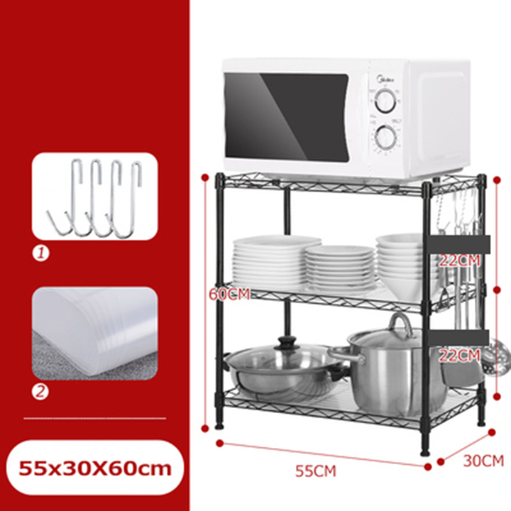 Kệ lò vi sóng 3 tầng dki2-172m ,55x30x60 khung thép đen