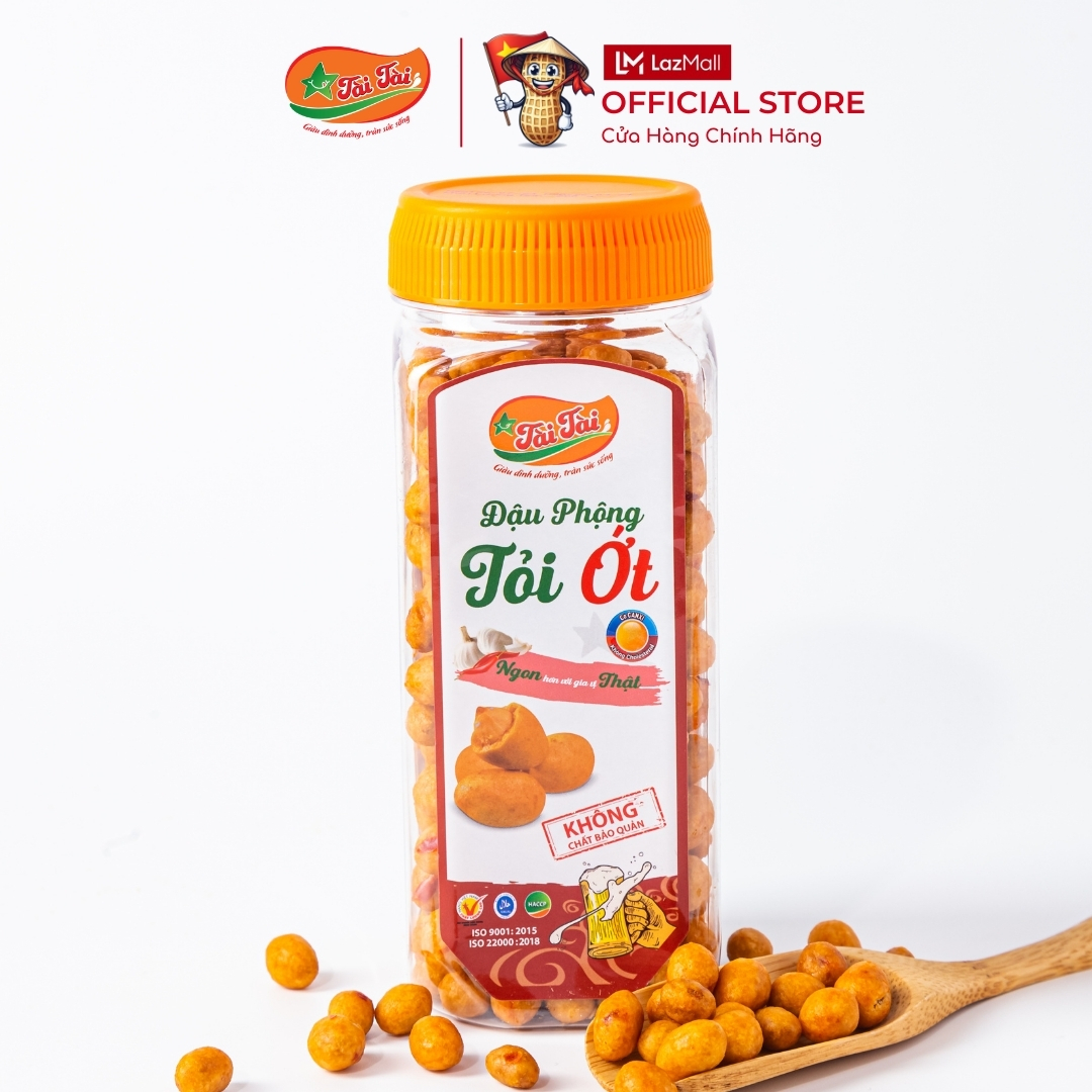 Đậu Phộng Tỏi Ớt Tài Tài Hũ 250g - Snack Ăn Vặt Đậu Phộng Tỏi Ớt - Hương Vị Thơm Cay Đậm Đà Giòn Tan