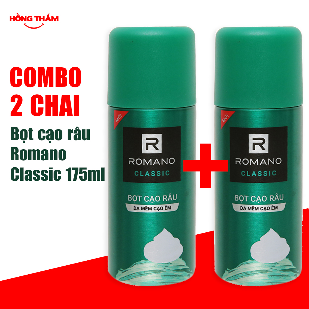 Combo 2 chai bọt cạo râu romano classic 175ml