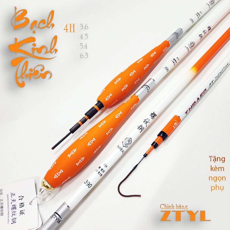 Cần câu đơn câu tay bạch kinh thiên 4h carbon cao cấp đủ size 3m6 - 6m3