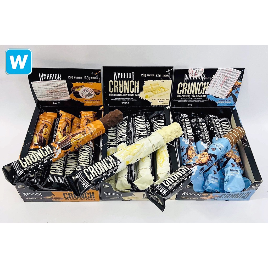 Bánh protein ăn kiêng warrior crunch protein bar 12 thanh, free ship