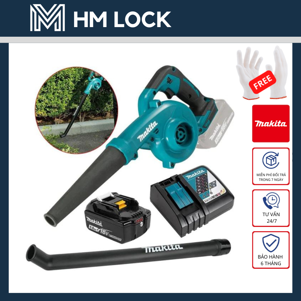 MÁY THỔI DÙNG PIN MAKITA DUB185RT (SẠC NHANH(DC18RC), PIN 5.0AH(BL1850B) - HÀNG CHÍNH HÃNG