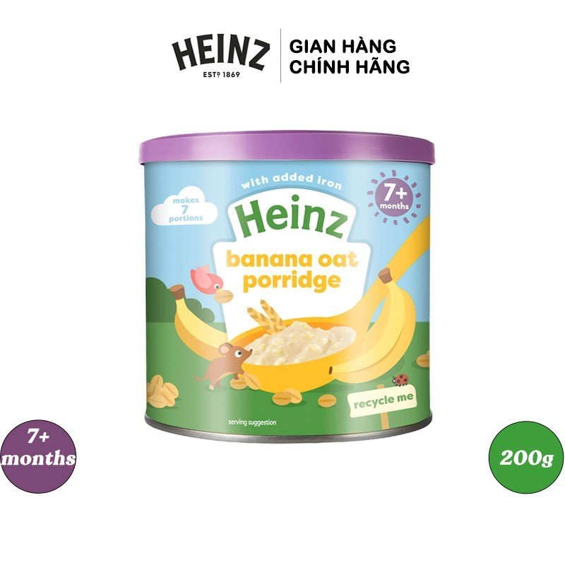 Bột ăn dặm cháo yến mạch chuối heinz 240g
