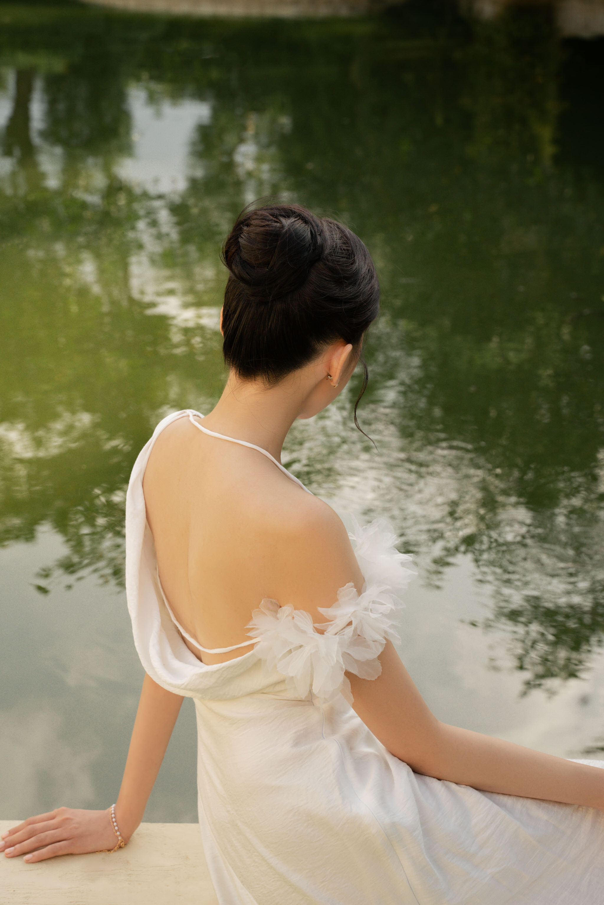 Hangkao- đầm juliet dài dạ hội kết hoa voan