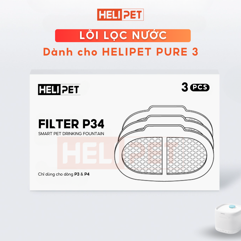 Miếng Lọc Nước, Tấm Lõi Lọc Nước Cho Máy Lọc Nước Tự Động HELIPET Pure 3 - HELIPET