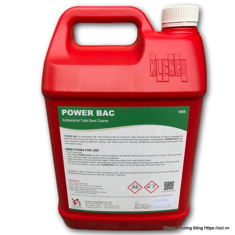 Power bac-5l nước tẩy rửa nhà vệ sinh chuyên dụng nhất