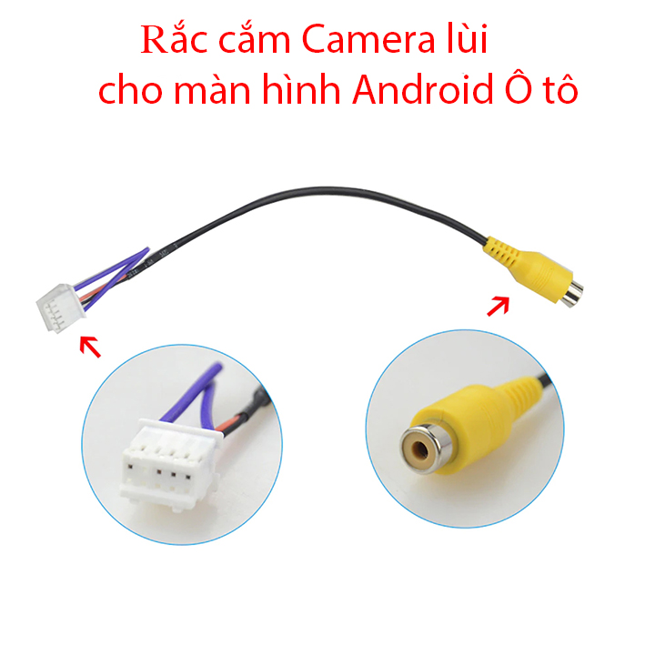 Rắc cắm Camera lùi Camera de cho màn hình Android xe hơi - Rắc AV
