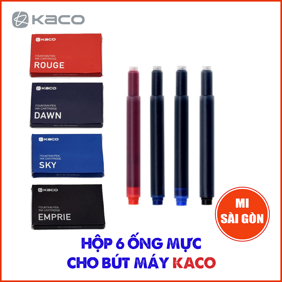 Hộp 6 ống mực thay thế cho bút máy kaco