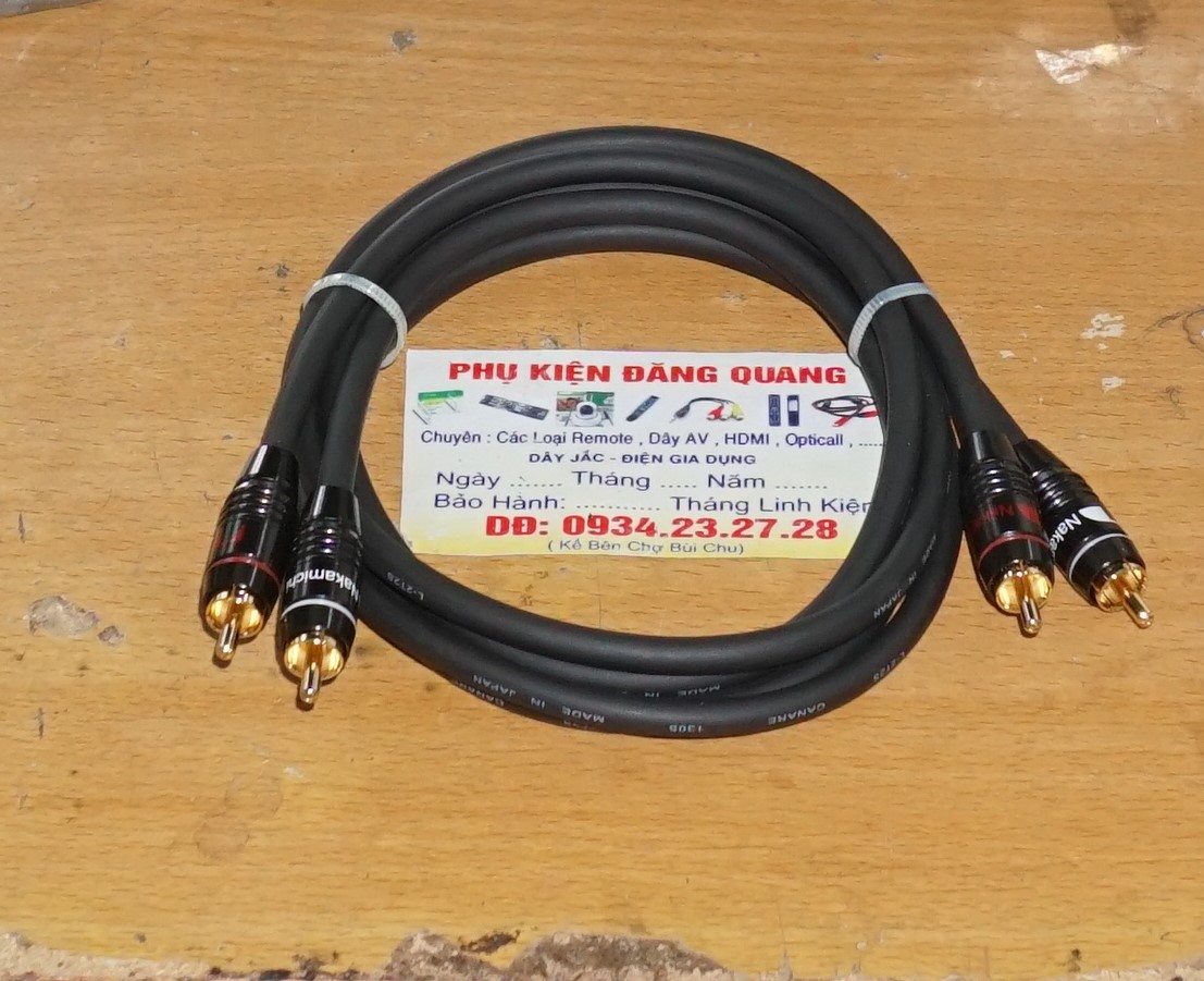 Cặp dây AV nhật , jack nakamichi , dây canare Nhật dài 1m