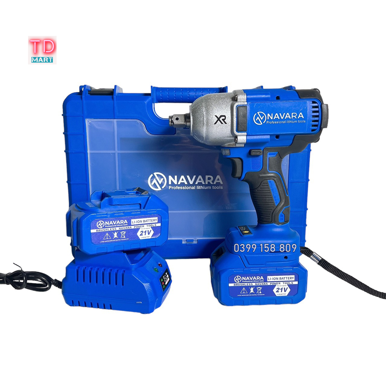 Máy siết bulong dùng pin 21v navara nvr 6003 không chổi than lực siết 880n.m chân pin phổ thông.