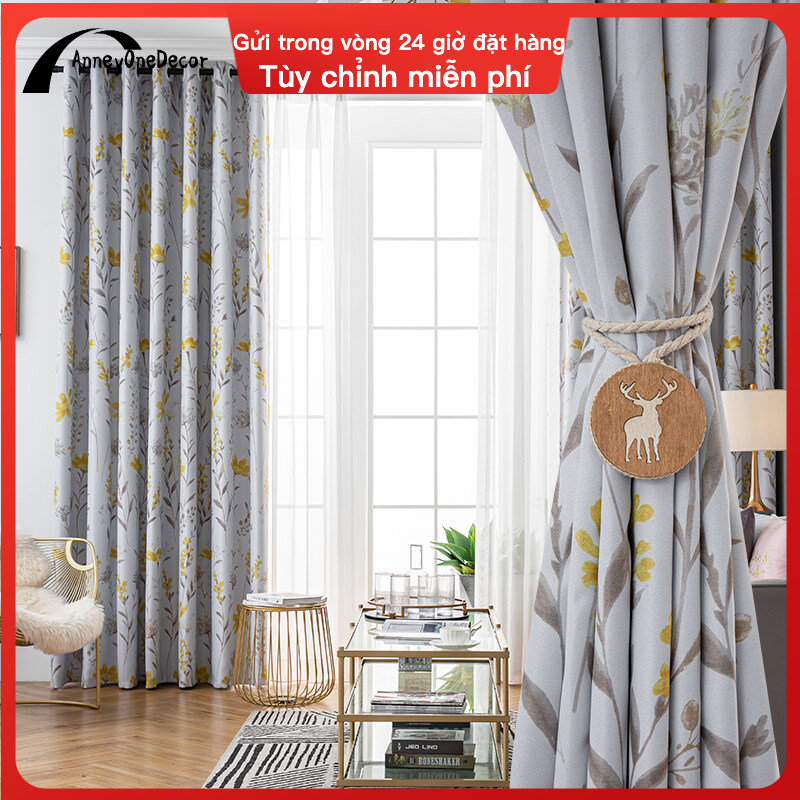 Ready Stock Countryside Blackout Curtain for Living Room Room Darkening