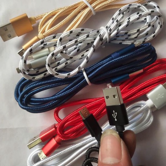 Cáp bọc dù sạc nhanh cho iphone, samsung, xiaomi... độ dài 1m 2m 3m msp 021