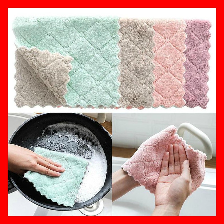 Khăn lau đa năng siêu tiện lợi, mềm mịn, thấm hút tốt dùng để lau bát đĩa, bếp, bàn ghế,