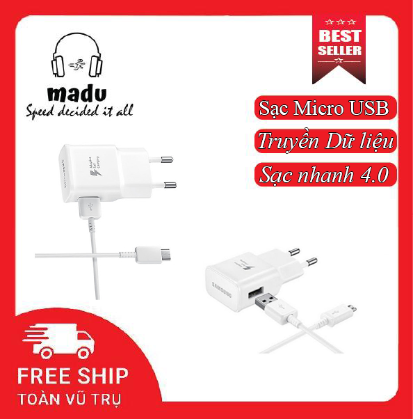 [HCM]Cốc và cáp sạc nhanh Madu cổng Micro USB 2A zin theo máy samsung hỗ trợ được tất cả các máy Android