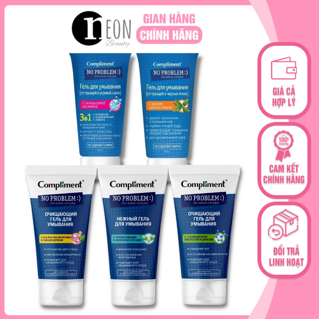 [FREESHIP] Gel rửa mặt BHA Compliment No Problem giảm viêm mụn cho da dầu & da nhạy cảm NB28 loại bỏ vi khuẩn gây hại sâu bên trong lỗ chân lông - NEON BEAUTY