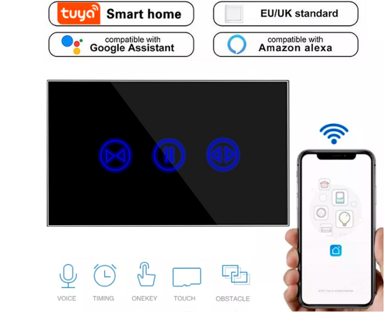 Công tắc từ xa điều khiển cửa cuốn rèm cửa từ xa qua điện thoại kết nối wifi 3G/4G APP smart life hoặc tuya, công tắc thông minh