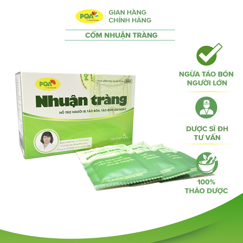 Cốm nhuận tràng pqa hỗ trợ dưỡng huyết, nhuận tràng, dùng cho đối tượng bị táo bón lâu ngày hộp 25 gói