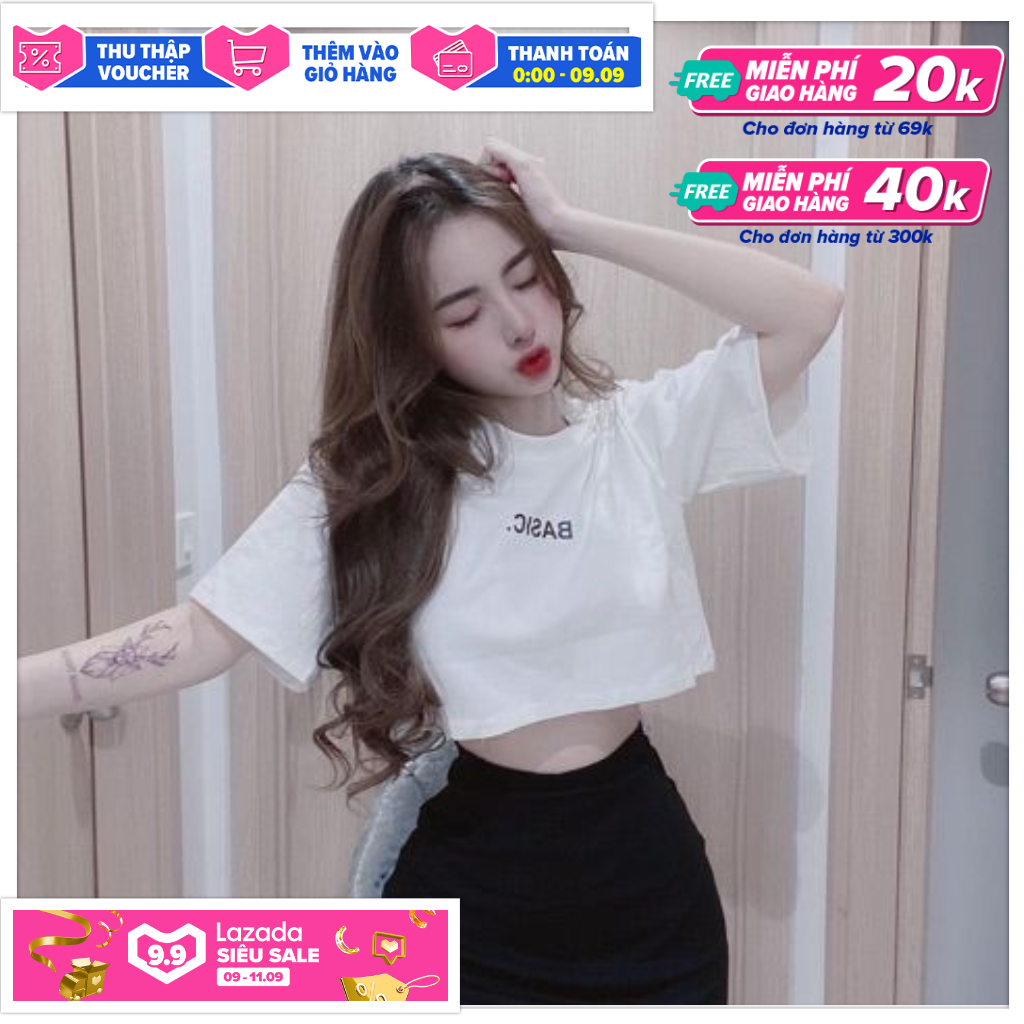 Set Áo Croptop Basic + Chân Váy Midi (Có Lót Quần) Siêu Hot LH52