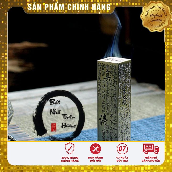 ỐNG XÔNG HƯƠNG TRẦM {Giảm 20%} KHẮC BÁT NHÃ TÂM KINH ĐỒNG NGUYÊN KHỐI