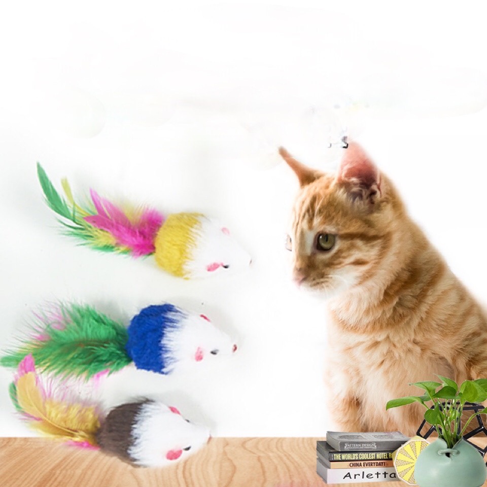 Đồ chơi hình chuột giả có âm thanh cho mèo cưng