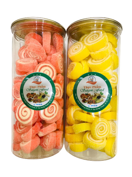 5OOgr[Lon Pet] Kẹo Dẻo Xoắn Khoanh Sắc Màu