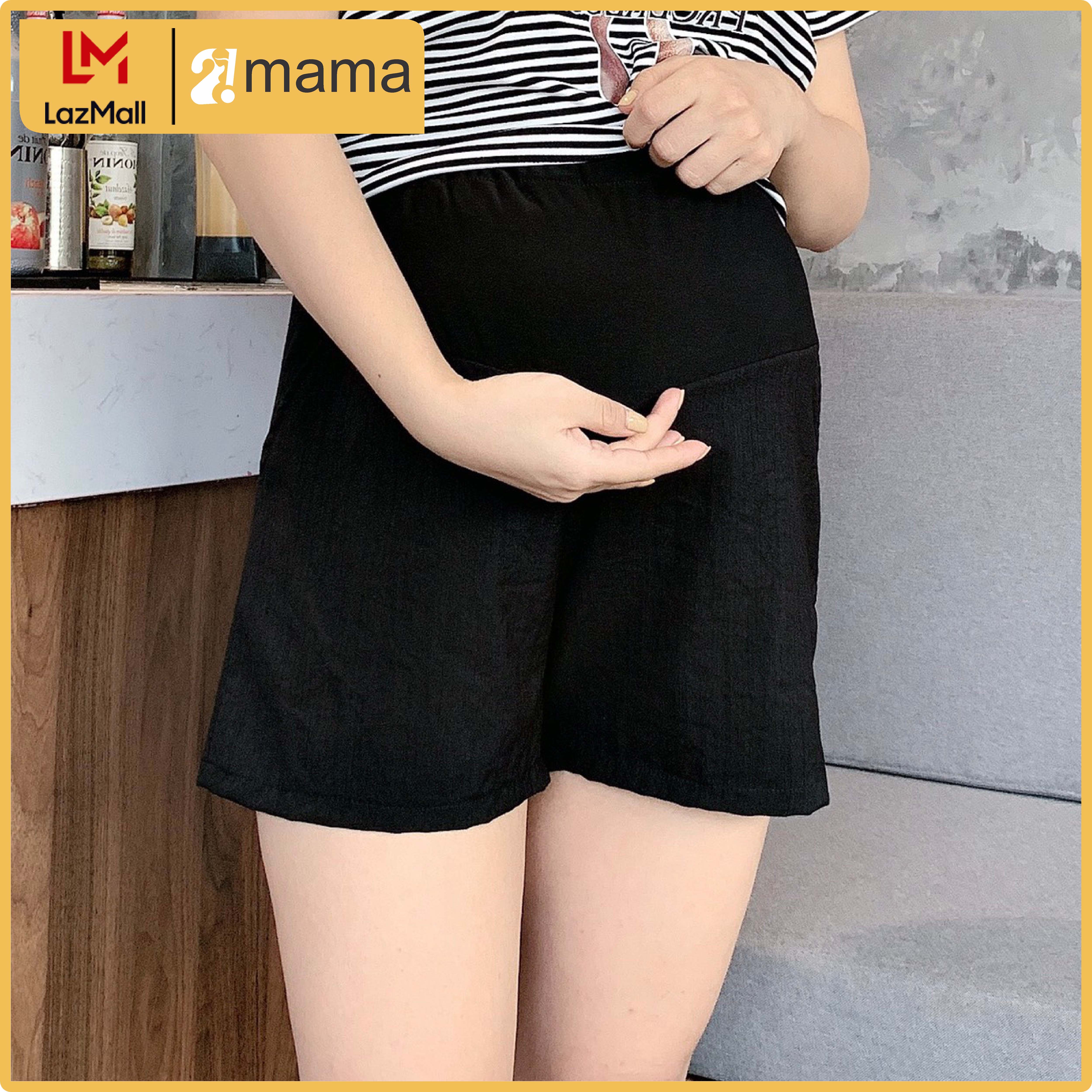 Quần sooc ( short ) bầu đẹp 2MAMA lửng ống rộng dáng suông a - V42