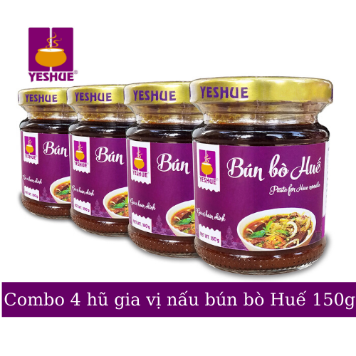 NEW COMBO 4 hũ gia vị nấu bún bò Huế YesHue 150G/1 hũ