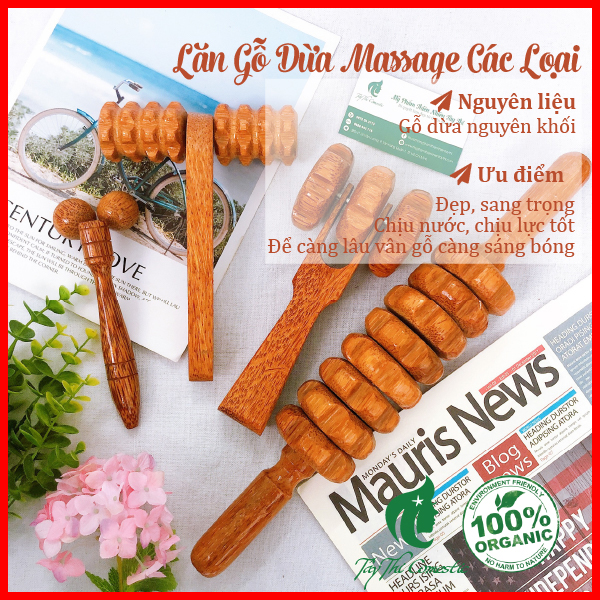 Lăn gỗ dừa massage các loại