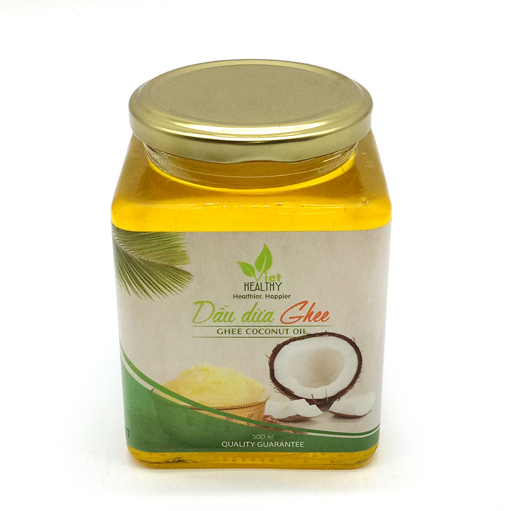 Dầu dừa ghee Viet Healthy 500ml, dầu dừa ghee viethealthy giàu vitamin A,D