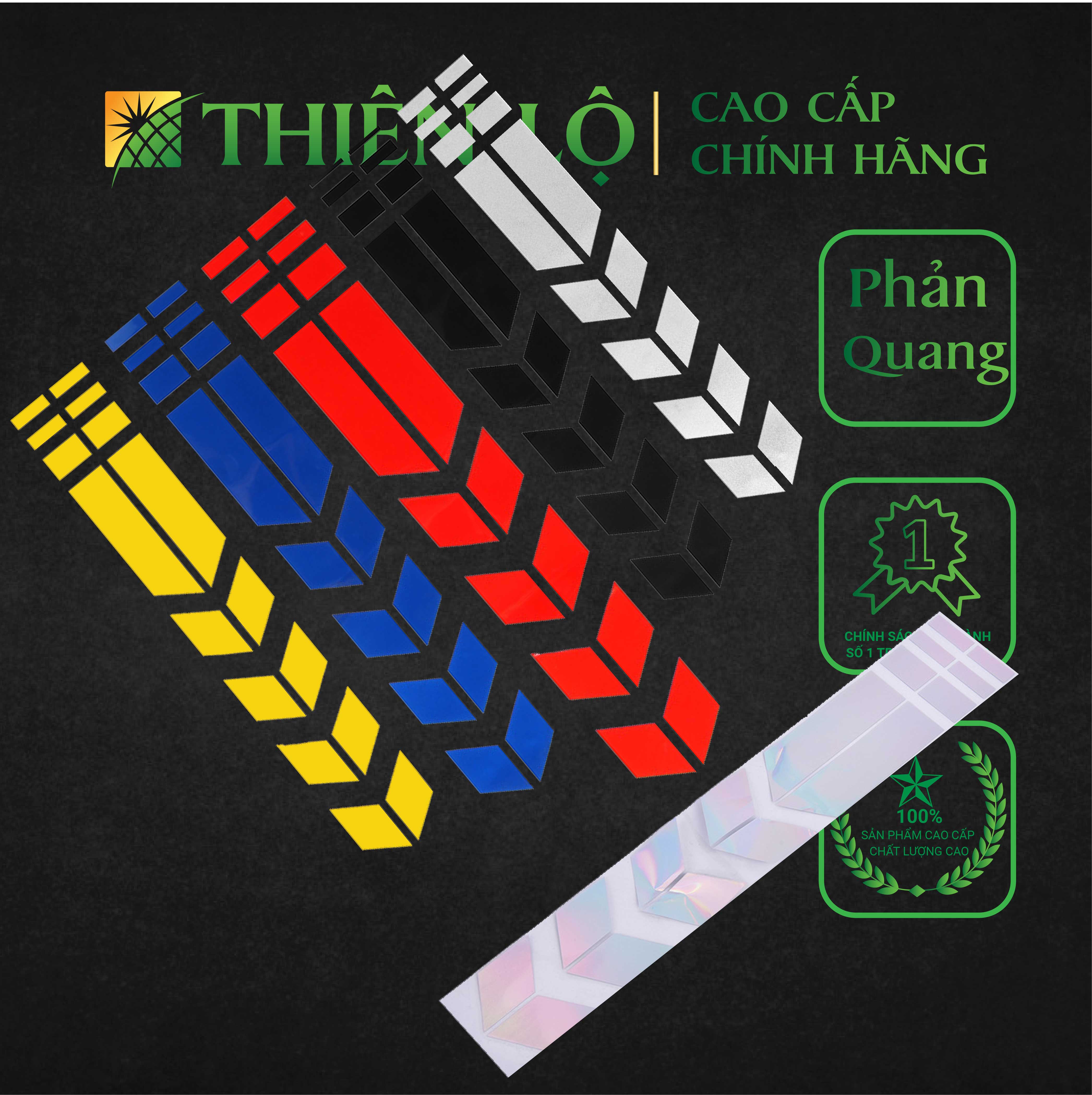 Bộ Decals tem dán phản quang hình mũi tên trang trí ô tô xe máy cao cấp - Sản phẩm cao cấp của Thiên Lộ